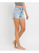 Load image into Gallery viewer, High Rise Single Cuff Denim Shorts