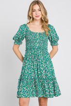 Load image into Gallery viewer, Floral Print Smocked Dress