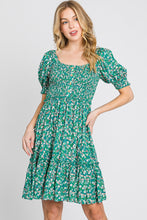 Load image into Gallery viewer, Floral Print Smocked Dress