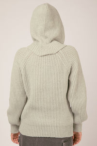 Oversized Balaclava Hoodie Soft Knit Sweater Top