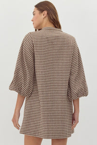 Hound's Tooth Check Dress with Pockets