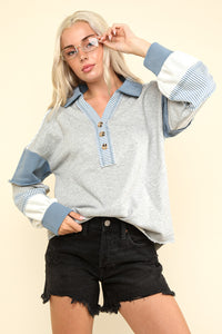Color Block Oversized Casual Knit Top