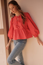 Load image into Gallery viewer, Bow Ties Peplum 3/4 Sleeves Top