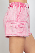 Load image into Gallery viewer, Washed Cotton Twill Washed Denim Cargo Shorts