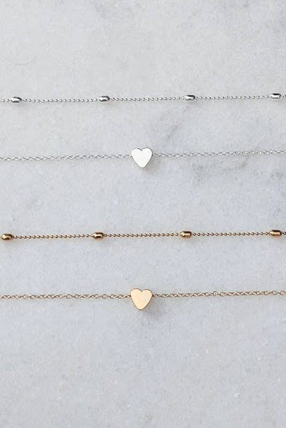 Valentine Heart Shaped Layered Chain Necklace