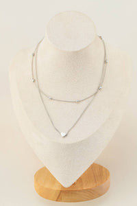 Valentine Heart Shaped Layered Chain Necklace