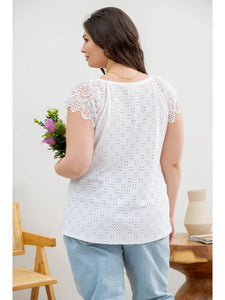 Eyelet Embroidery Knit Top