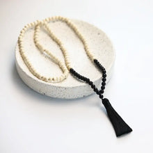 Load image into Gallery viewer, Boho Vibe Wood Bead &amp; Tassel Necklace