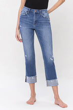Load image into Gallery viewer, High Rise Regular Straight Jean with Cuffs