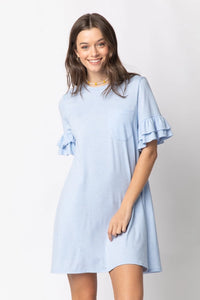 Short Sleeve French Terry Pocket Tee Shirt Dress