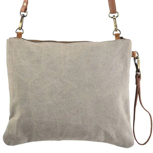 Crossbody Rug with Leather and Front Zipper