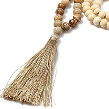 Load image into Gallery viewer, Boho Vibe Wood Bead &amp; Tassel Necklace