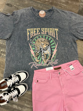 Load image into Gallery viewer, Free Spirit Rock N Roll Graphic S/S Washed Plus Size Tee