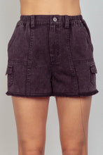Load image into Gallery viewer, Washed Cotton Twill Washed Denim Cargo Shorts