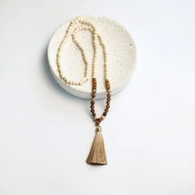 Load image into Gallery viewer, Boho Vibe Wood Bead &amp; Tassel Necklace