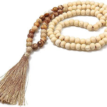 Load image into Gallery viewer, Boho Vibe Wood Bead &amp; Tassel Necklace