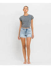 Load image into Gallery viewer, High Rise Single Cuff Denim Shorts