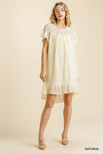 Load image into Gallery viewer, Floral Lace Yoke Short Sleeve Dress