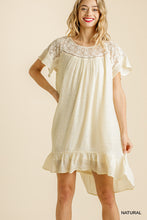 Load image into Gallery viewer, Floral Lace Yoke Short Sleeve Dress