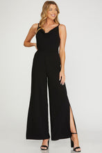 Load image into Gallery viewer, COWL NECK WIDE LEG HEAVY KNIT JUMPSUIT