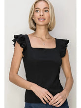 Load image into Gallery viewer, SQUARE Neck Jersey Ruffled Top