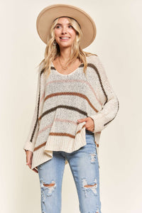 MULTI COLOR STRIPE SWEATER TOP