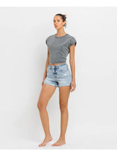 Load image into Gallery viewer, High Rise Single Cuff Denim Shorts