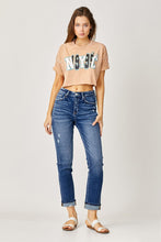 Load image into Gallery viewer, Mid Rise Cuffed Straight Jeans