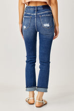 Load image into Gallery viewer, Mid Rise Cuffed Straight Jeans