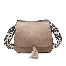Load image into Gallery viewer, Bailey Crossbody with Animal Print Contrast Strap
