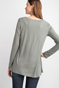 BASIC V NECK LONG SLEEVE TOP