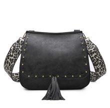 Load image into Gallery viewer, Bailey Crossbody with Animal Print Contrast Strap