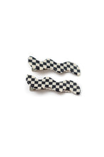 Load image into Gallery viewer, Wavy Clip Set in Checkered Black