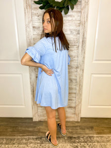 Short Sleeve French Terry Pocket Tee Shirt Dress